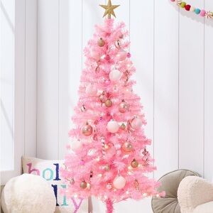 4 ft Pink Holiday Christmas Tree with LED lights NEW (ornaments NOT included)